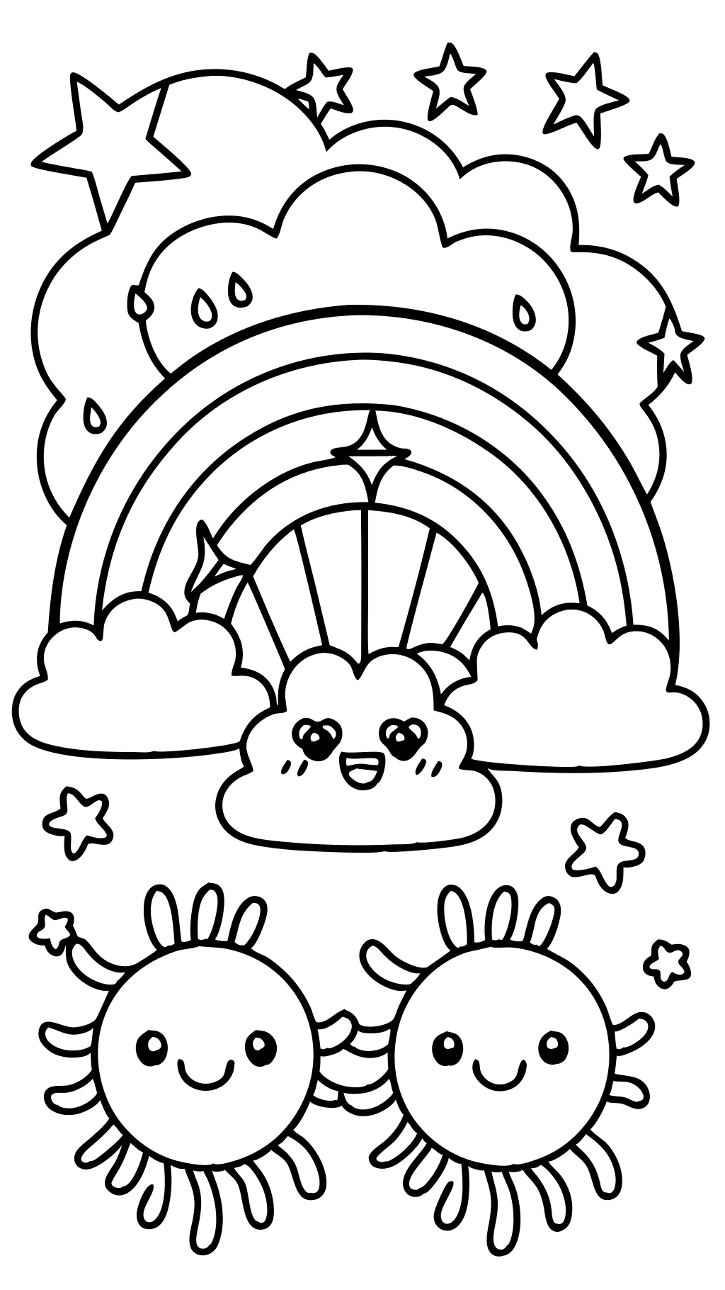 coloring pages rainbows